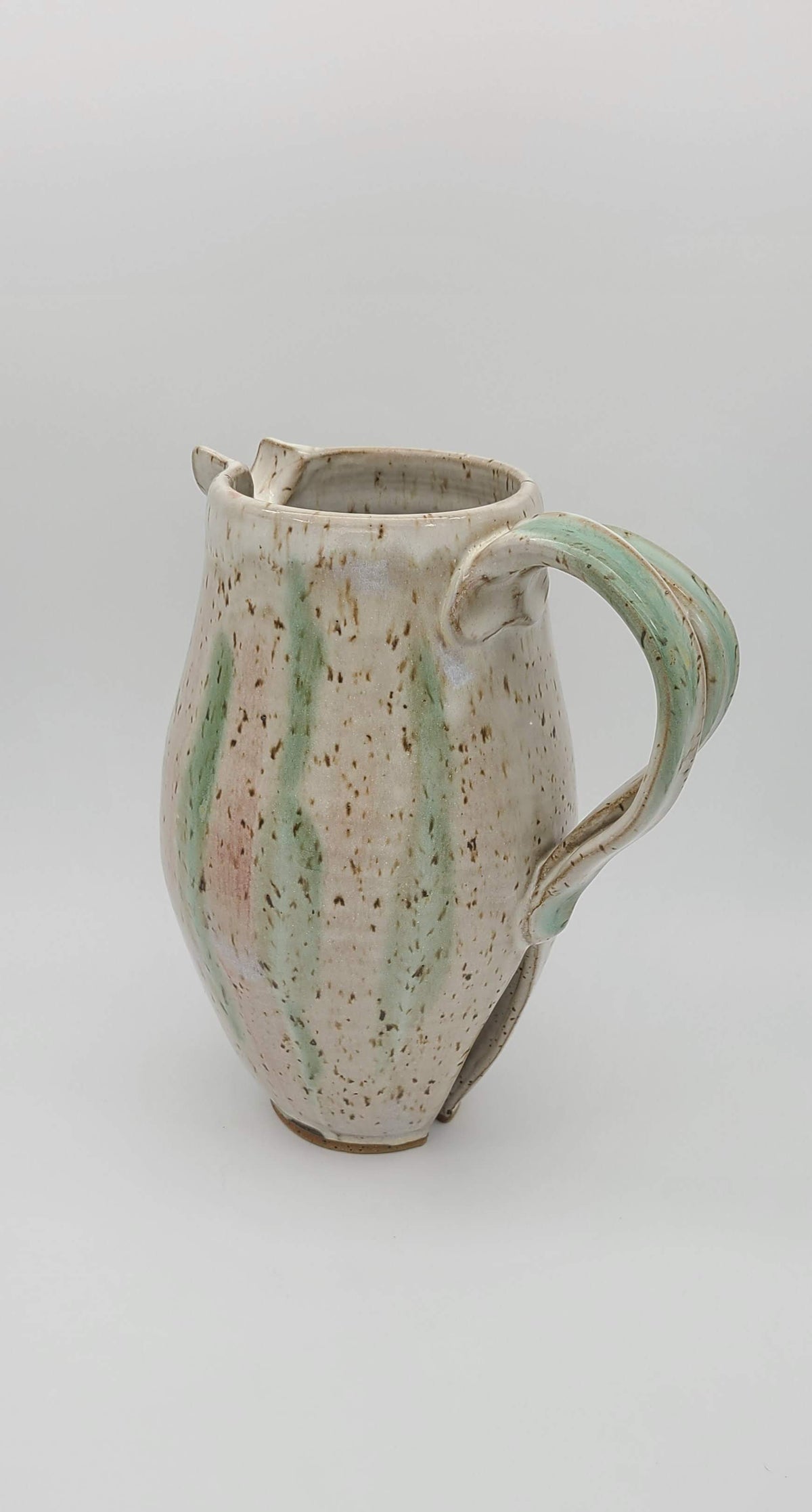 Pitcher and tumblers- split base green flow